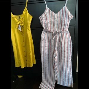 Stripe BP culottes Romper